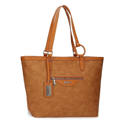Shopper bag w kolorze pomarańczowym - 44 x 29 x 14 cm Pepe Jeans onesize promocyjna cena Limango Polska