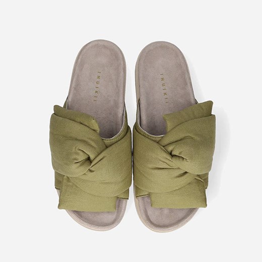 Klapki damskie Inuikii Knot Lino 70704-74 KHAKI Inuikii 36 sneakerstudio.pl promocyjna cena