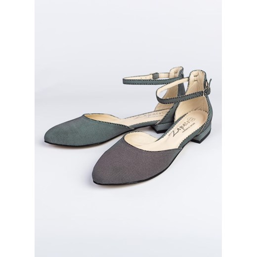 balerinki z paskiem na kostce - skóra naturalna - model 041 - kolor kropki (43) Zapato 43 zapato.com.pl