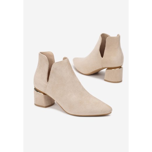 Beżowe Botki Rheneope Renee 41 renee.pl