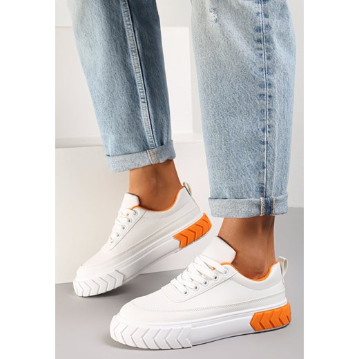 Biało-Pomarańczowe Sneakersy Aegippe Renee 39 renee.pl