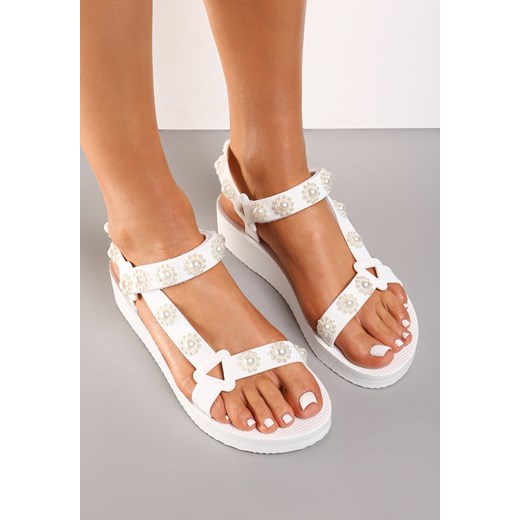Białe Sandały Hyrmile Renee 40 promocyjna cena renee.pl
