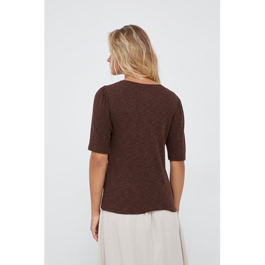 GAP t-shirt damski kolor brązowy Gap L ANSWEAR.com