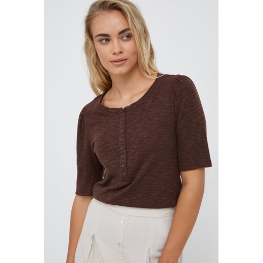 GAP t-shirt damski kolor brązowy Gap L ANSWEAR.com