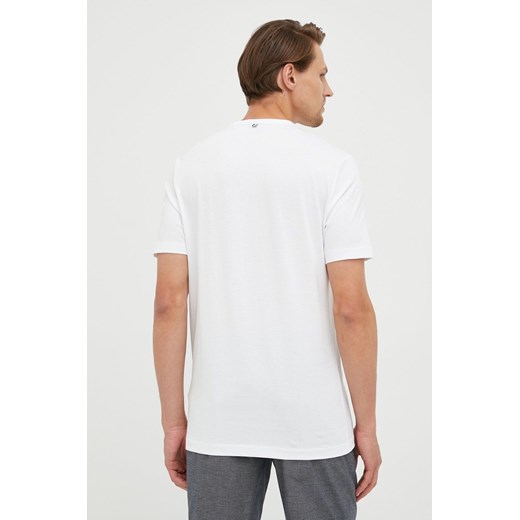 BOSS t-shirt bawełniany kolor biały z nadrukiem S ANSWEAR.com