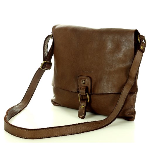 Torebka skórzana listonoszka stylowy minimalizm ala messenger leather bag - MARCO MAZZINI brąz ze sklepu Verostilo w kategorii Torby męskie - zdjęcie 141767891