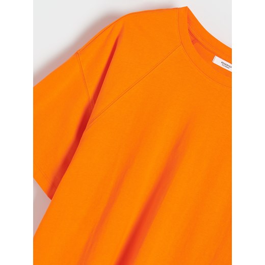 Reserved - T-shirt oversize z rozcięciami - Pomarańczowy Reserved S Reserved