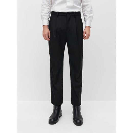 Reserved - REDESIGN Eleganckie spodnie z zakładkami - Czarny Reserved S Reserved promocja