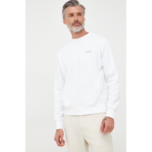 Calvin Klein bluza męska kolor biały z nadrukiem ze sklepu ANSWEAR.com w kategorii Bluzy męskie - zdjęcie 141829213