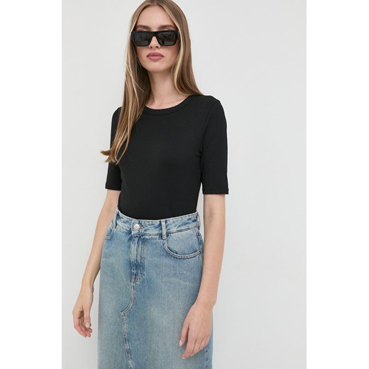 BOSS t-shirt 50461122 damski kolor czarny 50461122 ze sklepu ANSWEAR.com w kategorii Bluzki damskie - zdjęcie 141829661