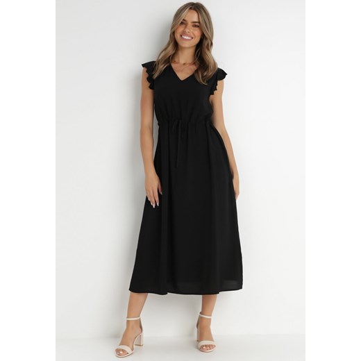 Czarna Sukienka z Wiskozy Yorgebius ze sklepu Born2be Odzież w kategorii Sukienki - zdjęcie 141831823