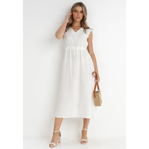 Biała Sukienka z Wiskozy Yorgebius ze sklepu Born2be Odzież w kategorii Sukienki - zdjęcie 141831841