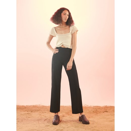 Reserved - Bawełniany crop top - Kremowy Reserved S Reserved