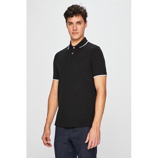 Armani Exchange polo bawełniane kolor czarny gładki 8NZF75 Z8M5Z ze sklepu ANSWEAR.com w kategorii T-shirty męskie - zdjęcie 141864704