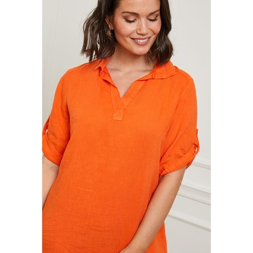 Lniana sukienka w kolorze pomarańczowym Curvy Lady 44/46 wyprzedaż Limango Polska