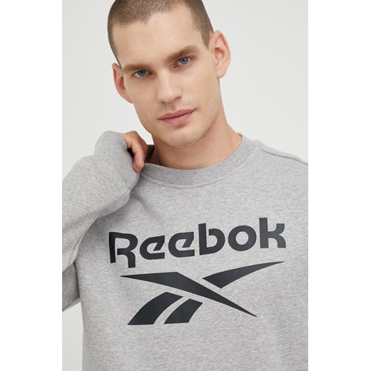 Reebok bluza męska kolor szary melanżowa Reebok M ANSWEAR.com