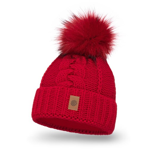 Czerwona ciepła czapka damska Pamami Uniwersalny promocja PaMaMi