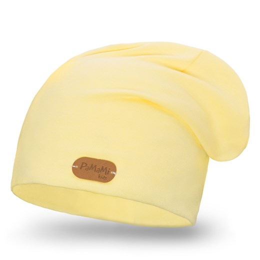 Żółta bawełniana czapka dziecięca Pamami Uniwersalny promocja PaMaMi
