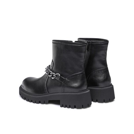 Botki DeeZee czarne płaskie casual z zamkiem