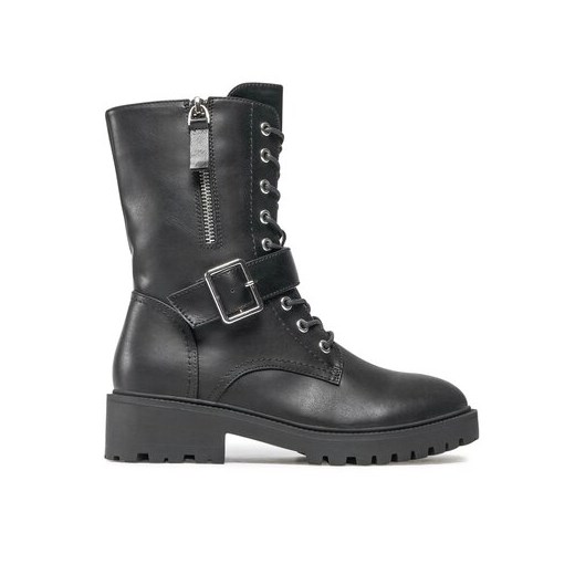 Workery damskie Jenny Fairy sznurowane na płaskiej podeszwie czarne jesienne 