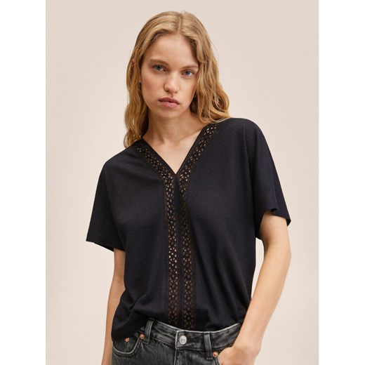 Mango Bluzka Boho 27009075 Czarny Relaxed Fit Mango XS okazyjna cena MODIVO