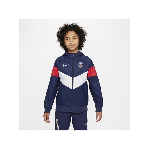 Kurtka piłkarska z kapturem dla dużych dzieci Paris Saint-Germain - Niebieski Nike XS Nike poland