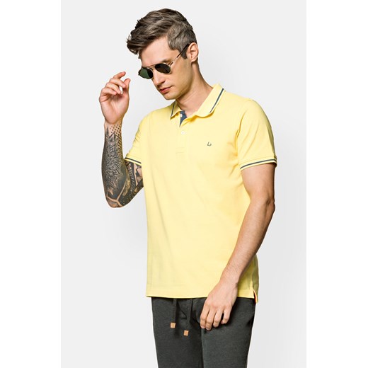Koszulka Polo Bawełniana Żółta 2 Adrian ze sklepu Lancerto S.A. w kategorii T-shirty męskie - zdjęcie 141911582
