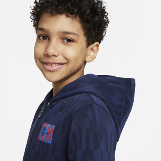 Bluza z kapturem, zamkiem na całej długości i grafiką dla dużych dzieci FC Nike XL Nike poland