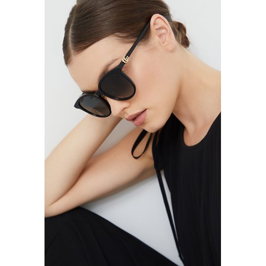 Gucci okulary przeciwsłoneczne damskie kolor czarny ze sklepu ANSWEAR.com w kategorii Okulary przeciwsłoneczne damskie - zdjęcie 141938432