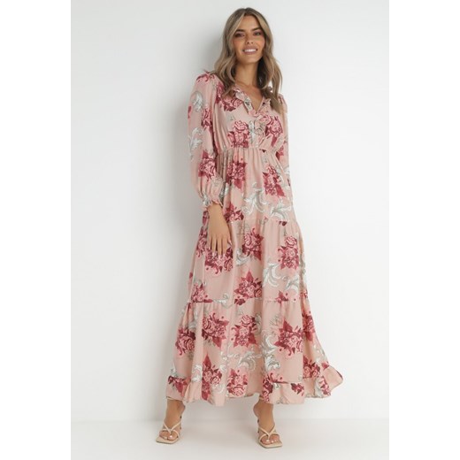 Różowa Sukienka Anar ze sklepu Born2be Odzież w kategorii Sukienki - zdjęcie 141948741
