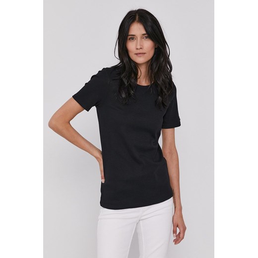 United Colors of Benetton T-shirt bawełniany kolor czarny ze sklepu ANSWEAR.com w kategorii Bluzki damskie - zdjęcie 141950834