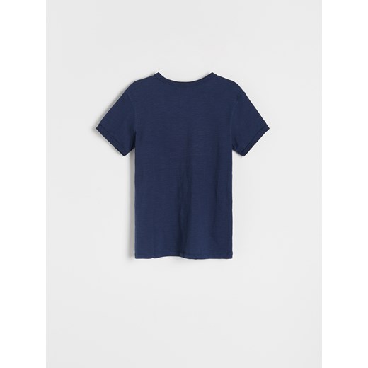 Reserved - Bawełniany t-shirt henley - Granatowy Reserved 170 Reserved