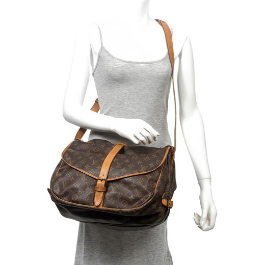 Torebka "Saumur 30" w kolorze brązowym - 30 x 27 x 17 cm Louis Vuitton onesize Limango Polska