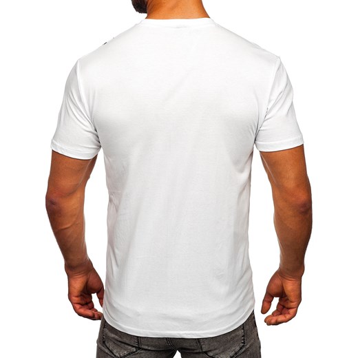 Denley t-shirt męski z krótkim rękawem biały 