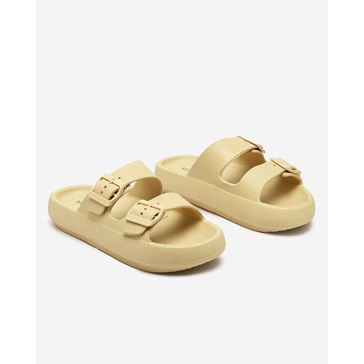 Klapki damskie z klamerkami Eckos w kolorze khaki - Obuwie Royalfashion.pl 38 royalfashion.pl