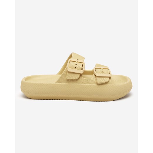 Klapki damskie z klamerkami Eckos w kolorze khaki - Obuwie Royalfashion.pl 40 royalfashion.pl