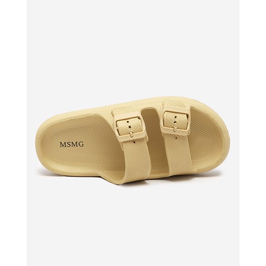 Klapki damskie z klamerkami Eckos w kolorze khaki - Obuwie Royalfashion.pl 38 royalfashion.pl