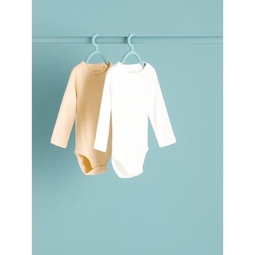 Reserved - Bawełniane body 2 pack - Kremowy Reserved 68 okazja Reserved