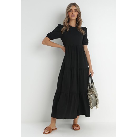 Czarna Sukienka Bawełniana Ulrika ze sklepu Born2be Odzież w kategorii Sukienki - zdjęcie 142060490