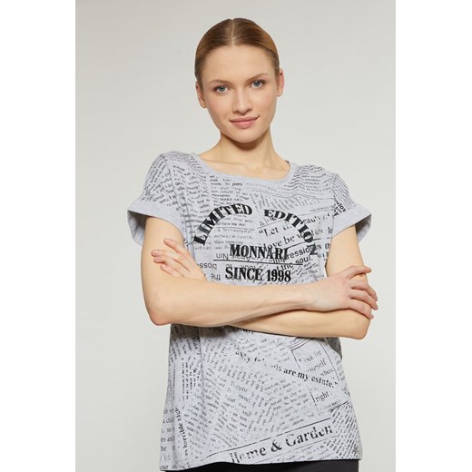 T-shirt damski z napisami XXL okazja MONNARI