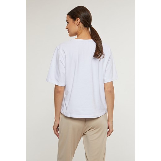 Casualowy t-shirt damski z cekinami XL wyprzedaż MONNARI