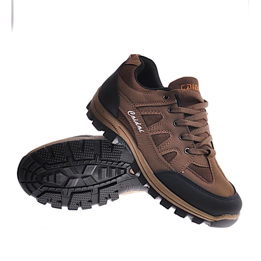 Sznurowane męskie buty trekkingowe brązowe /C4-1 12268 T494/ 42 Pantofelek24.pl Jacek Włodarczyk