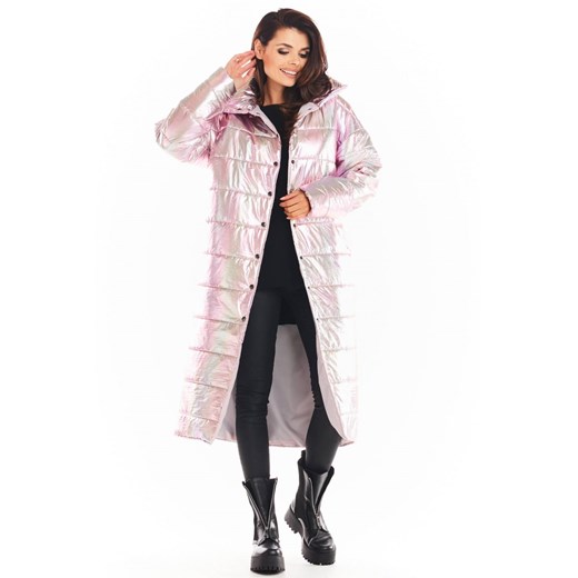 Płaszcz Damska Model A387 Pink Holo (L/XL) L/XL ajstyle.pl