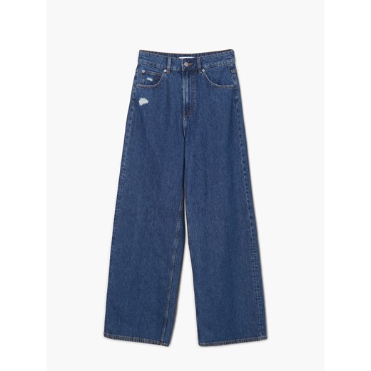 Cropp - Jeansy wide leg - Granatowy Cropp 36 Cropp