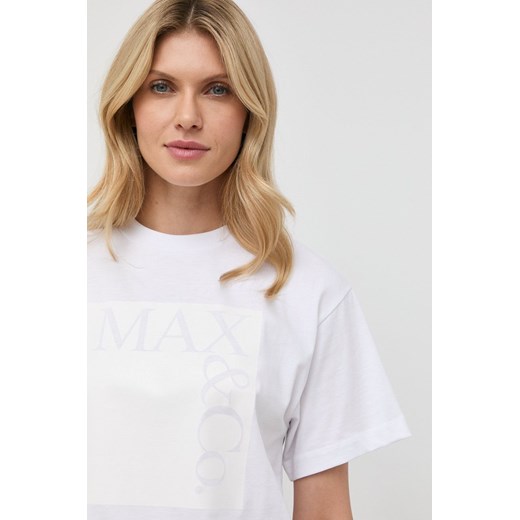 MAX&amp;Co. t-shirt bawełniany kolor biały S ANSWEAR.com