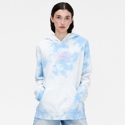 Cropp - Bluza z kapturem tie-dye SpongeBob - Turkusowy Cropp XS wyprzedaż Cropp