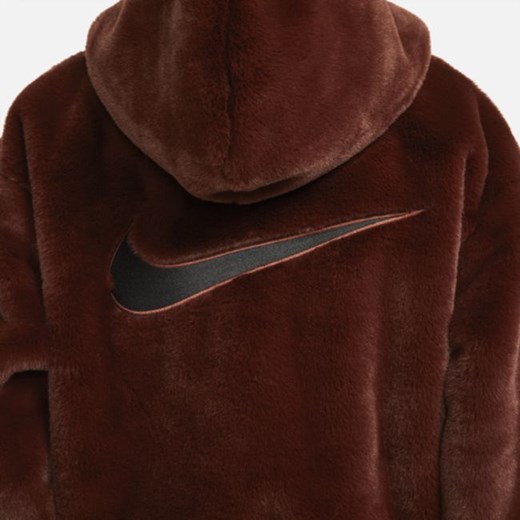 Damska kurtka ze sztucznego futra Nike Sportswear Essentials - Brązowy Nike 2XL wyprzedaż Nike poland