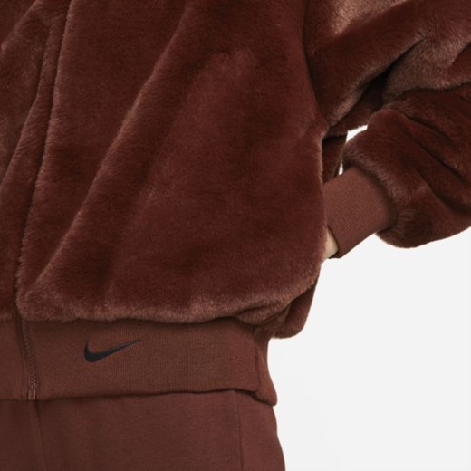 Damska kurtka ze sztucznego futra Nike Sportswear Essentials - Brązowy Nike 2XL wyprzedaż Nike poland
