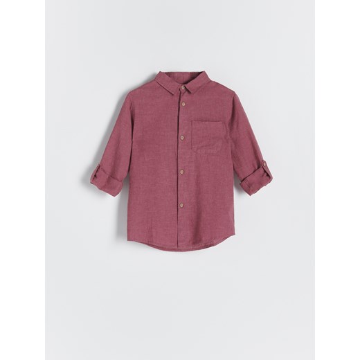 Reserved - Koszula z lnem - Różowy Reserved 134 promocyjna cena Reserved