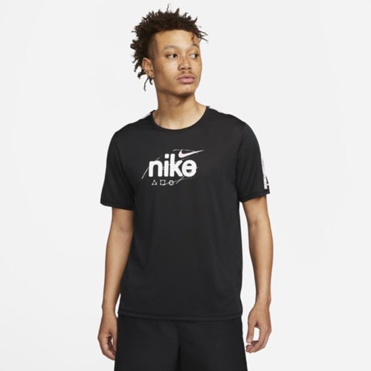 Męska koszulka z krótkim rękawem do biegania Nike Dri-FIT Miler D.Y.E. - Czerń Nike M Nike poland